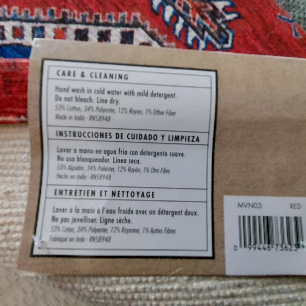 NWT Nourison Malvern Small Area Rug Blues and Reds
